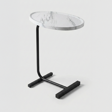 طاولة جانبية معدنية للابتوب والوجبات الخفيفة - تصميم موفر للمساحة لغرفة المعيشة